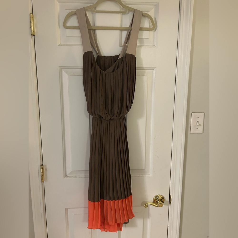 Jessica Simpson Brown and Orange Midi Dress